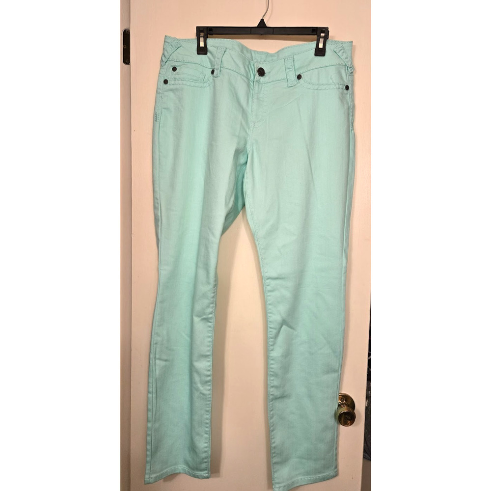 Pretty MAURICES Pastel Mint Green JEGGING JEANS - Women's Size XL Reg EUC
